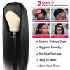 African Womens Black Headband Long Straight Synthetic Wig Xuchang