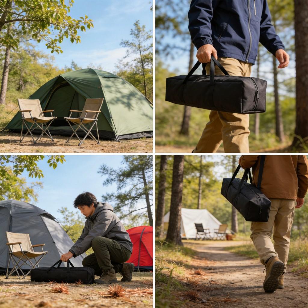 Outdoor Camping Tote Bag With Oxford Cloth Durable Material For Travel Storage Organizer