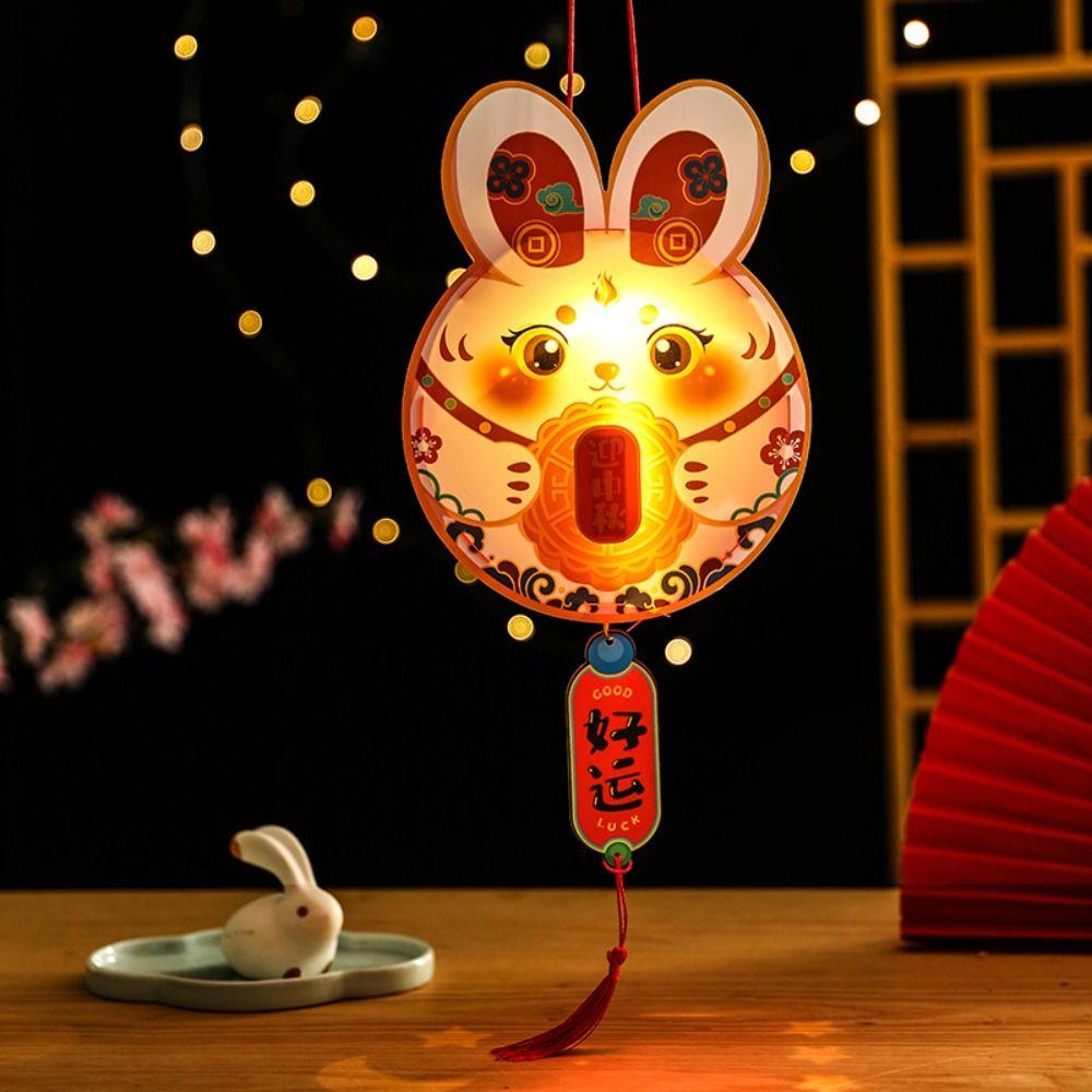 Cartoon Mid-Autumn Rabbit Lantern Chinese Style LED Lantern Toys  Good Luck Gift