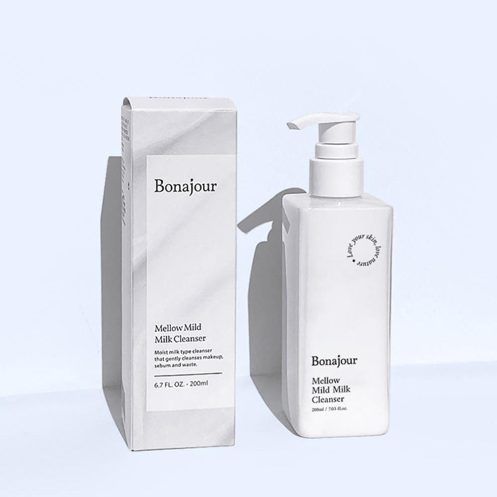Bonajour Vegan Mellow Mild Milk Cleanser 200ml Gentle Pore Exfoliating Cleansing Milk K-Beauty