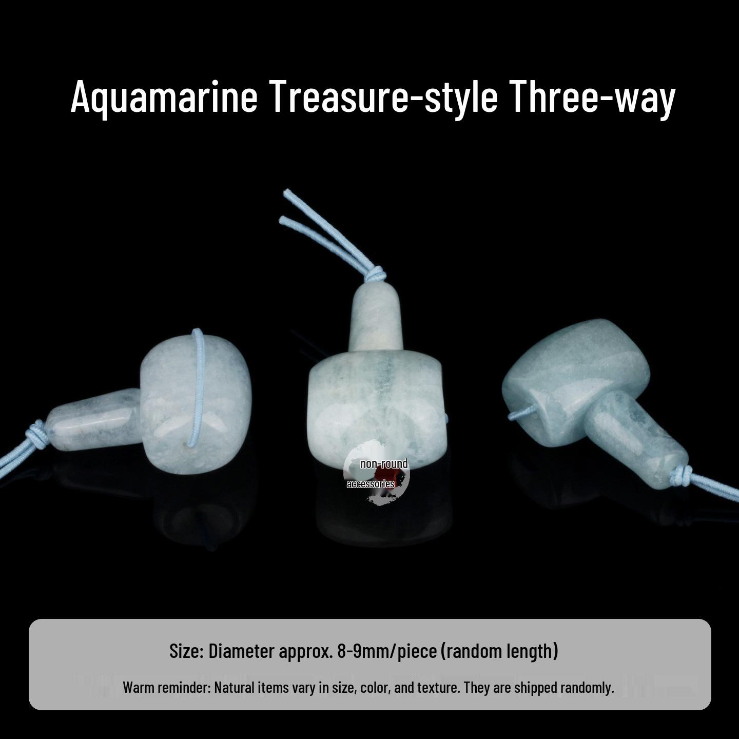 Natural Aquamarine Three-Way Vajra Bodhi Bracelet with Buddha Head