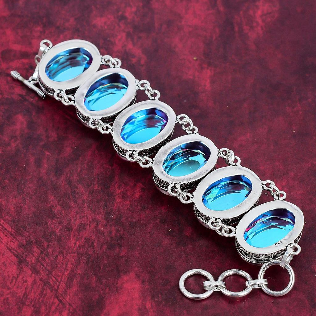 Faceted Pink Topaz Necklace Jewelry, 925 Sterling Silver Gemstone Bracelet, Handmade Adjustable Chain Unique Necklace & Bracelet Jewelry Set