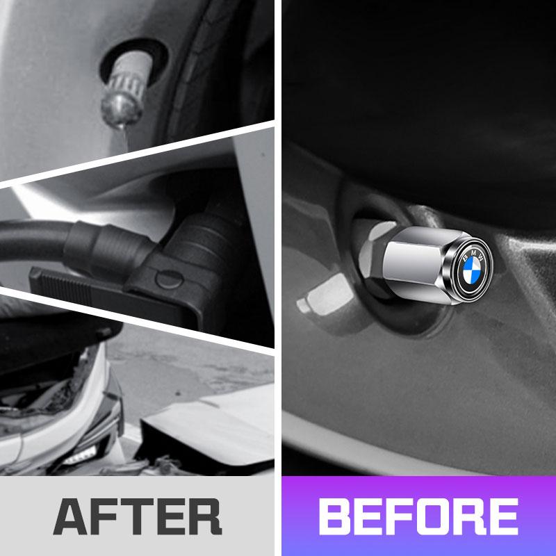 4 Stück Auto Rad Reifen Ventilkappen Reifenventil Schaftabdeckung Zubehör für BMW 1 3 5 6 7 Serie E70 E90 F15 F10 F30 F07 G30 X1X2 X3 X5 X6 X7