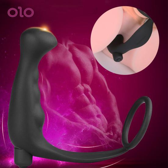 Men's Masturbation Plug Silicone Vibrator Sex Toy Prostate Ring G-Port Massager Adults