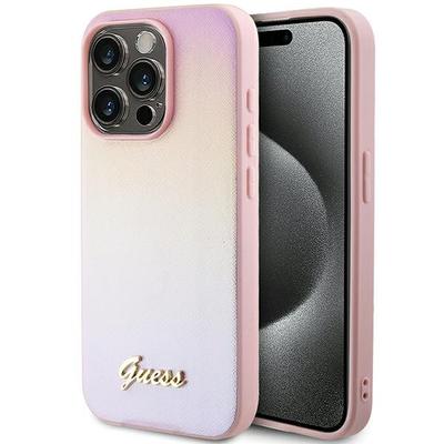 Etui Do iPhone 14 Pro Max Guess Saffiano Iridescent Różowe