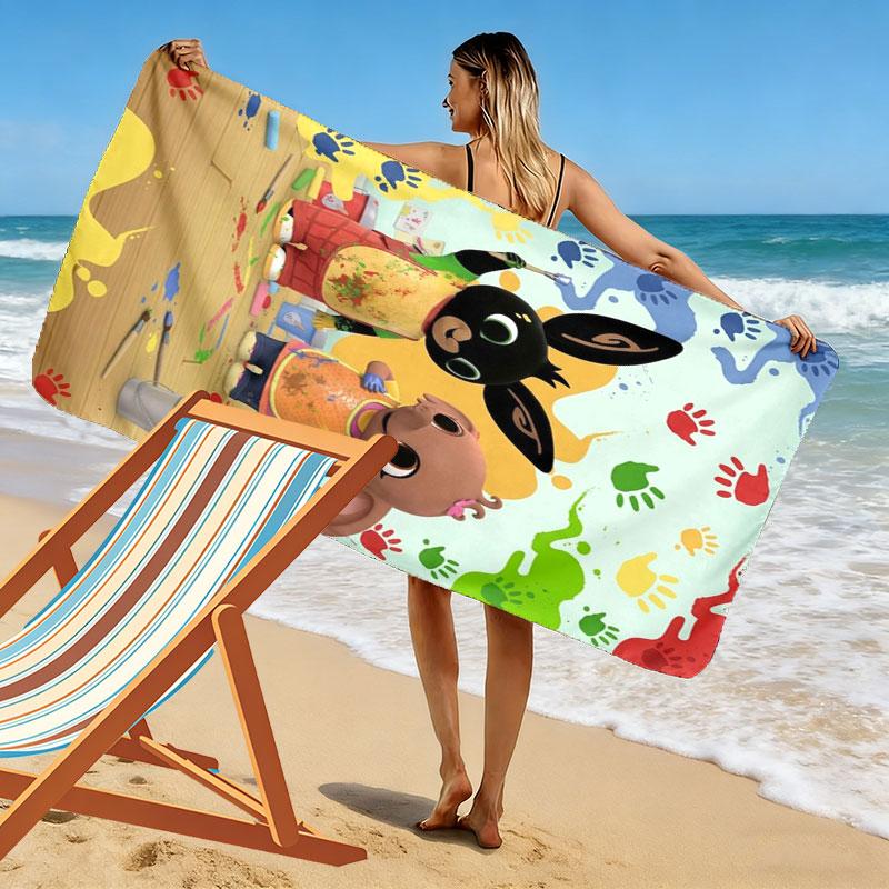 Bing Print Beach Towel, Large Soft Quick Dry Towel for Beach Camping Swimming