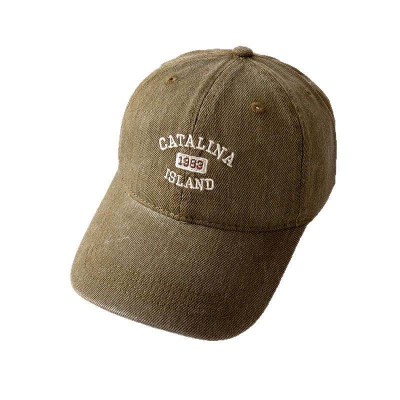 Korean Version of Letter Embroidery Fashionable New Style Simple Baseball Hat for Women Showing Face Small Big Head Dog Tail Sun Hat Sports Style