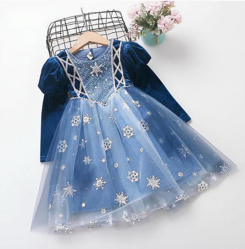 

Костюм Эльзы, принцессы, с длинным рукавом для косплея для весны, осени и зимы - Идеально подходит для Хэллоуина, дней рождения и вечеров. 140 cm (for height around 130 cm)