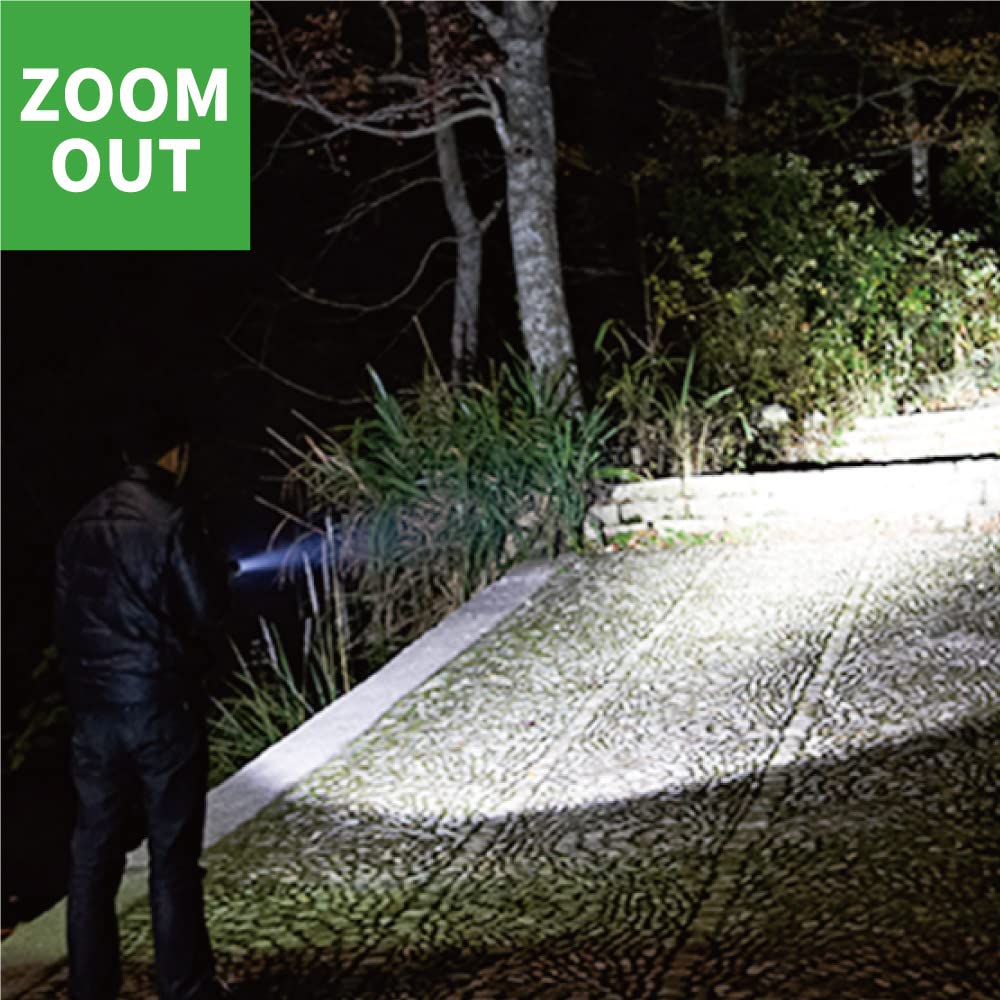 Rechargeable LED Stretch Zoom Handheld Flashlight with 5 Rechargeable Charging Powerful T6 10W LED Work Emergency Wide Beam Angle for Outdoor Use