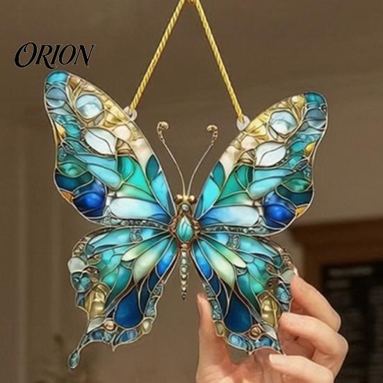 Colorful Butterfly Light Catcher Acrylic Sun Catcher, Rainbow Hanging Decoration, Durable Refracting Decor Lanyard Ornament for Living Room