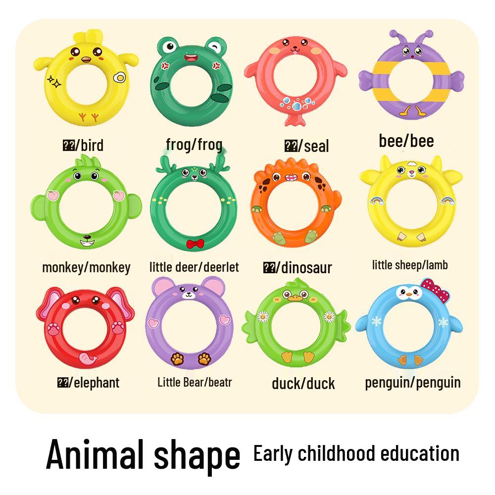 Rainbow Tower Ring Toss Educational Stacking Toy for Babies