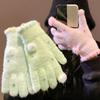 Touch-screen Warm Knitted Gloves Cold Protection Girls Winter Gloves Full Fingers Mittens  Cycling