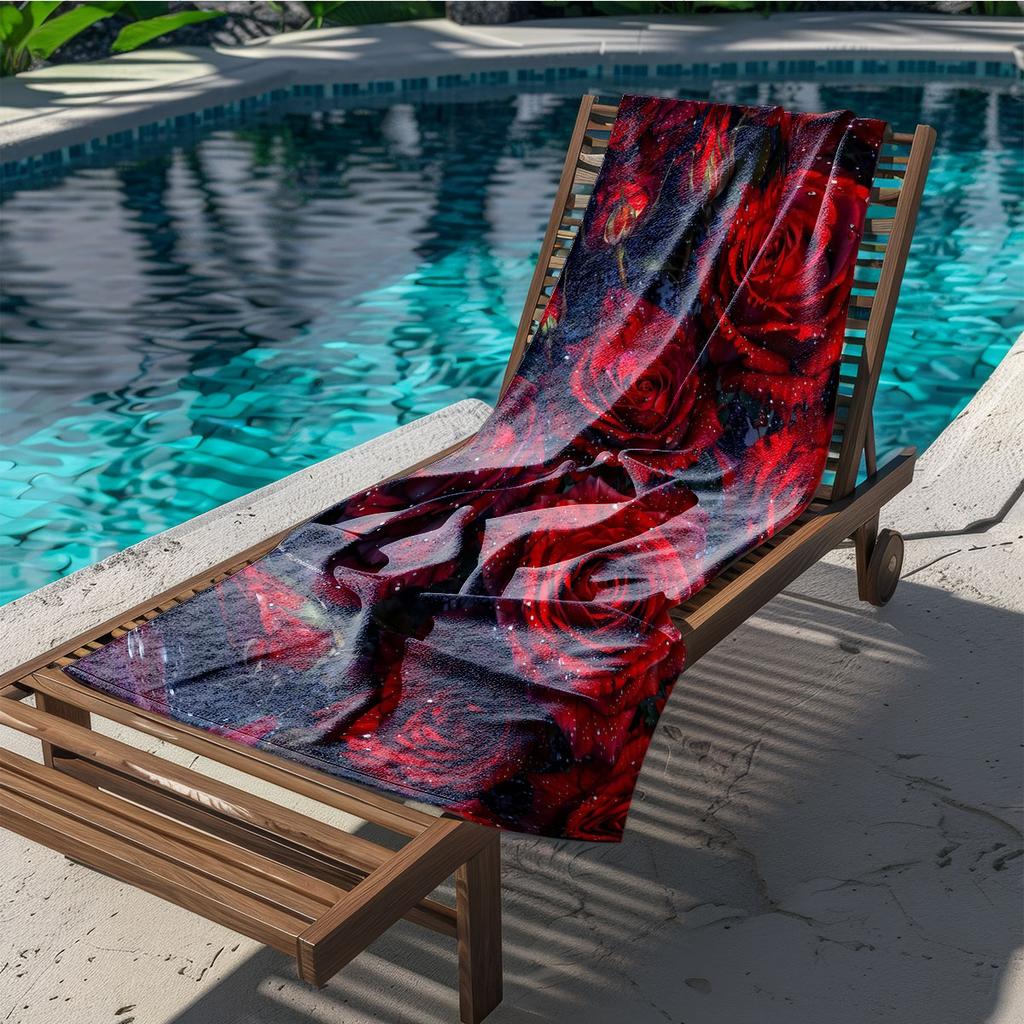 Beautiful Flowers Print Towel Sports Quick-Drying Super Absorbent Camping Towel Soft Lightweight Gym Swimming Yoga Beach Towel