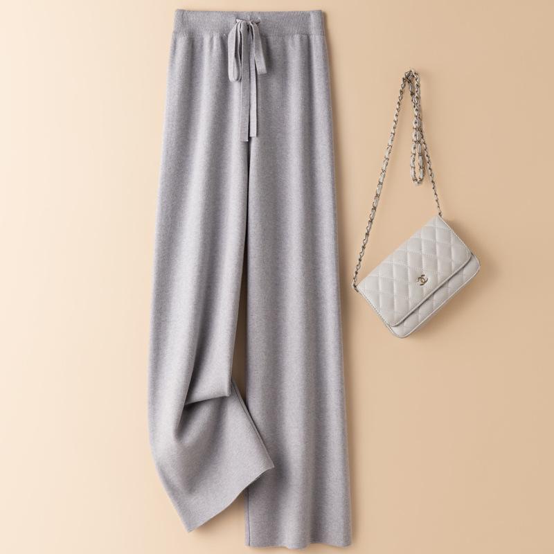 2024 Korean High Waist Knit Wide-Leg Extra Long Pants for Tall Women