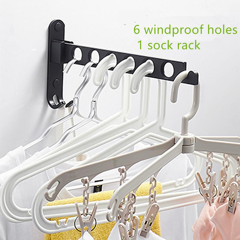 Schwarzer Einziehbarer Kleiderbügel Wandmontiert Wäscheständer Faltbare Trockenständer Platzsparend Für Badezimmer Balkon