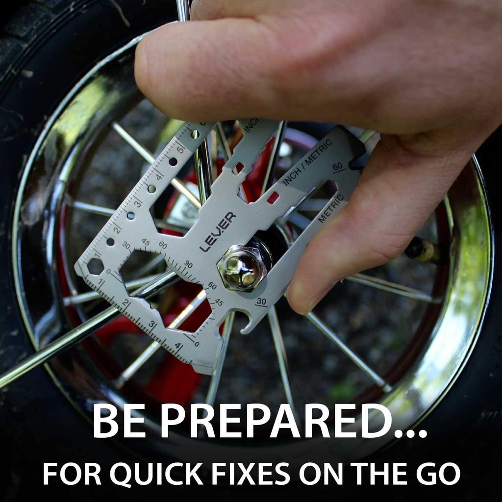 Lever Gear Tool Tool TSA Approved Card, 40-Tool Set, Multi-Tool, All-Purpose Set, (Silver)