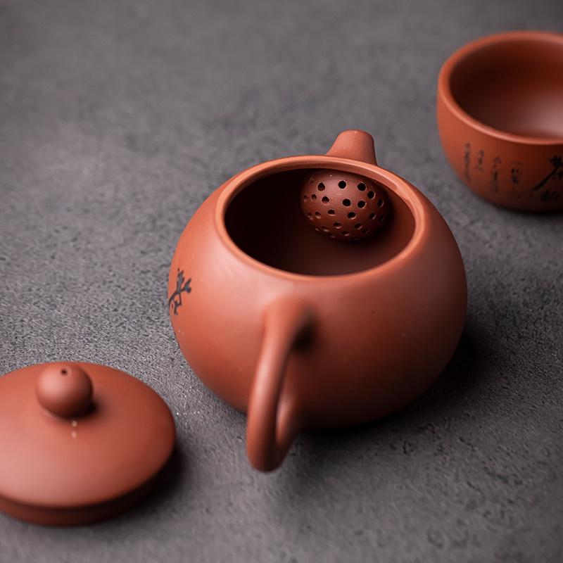 180ml Purple Clay Ceramic Teapot One Pot Two Cups Original Mineral Purple Clay Kung Fu Tea Set