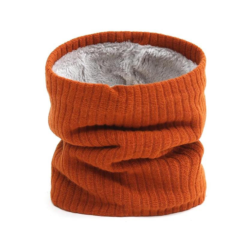 Novo Lenço de Pescoço Tricotado Mulheres Homens Inverno Quente Sólido Felpudo Espessamento Anel de Pescoço Cachecol Moda Gola Alta Cachecóis de Pescoço Cachecol