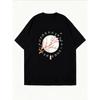 White T Shirt With Cherry Blossom Branch And Tag Print For Casual Wear