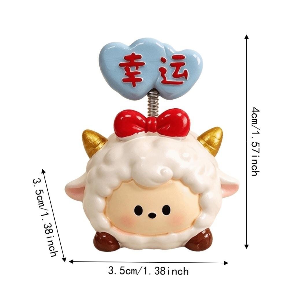 Resin Auto Interior Lamb Ornament Creative Zodiac Sheep Statue Chinese Zodiac Figurine  Table Decor