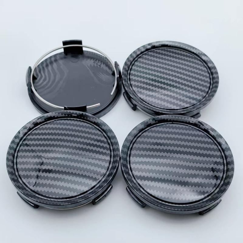 4pcs ABS 74mm ( 69mm I.D) Carbon Fibre Car Wheel Center Caps Rim Hubcaps Centre Cover Wheels Hub Lid Replace Styling Accessories