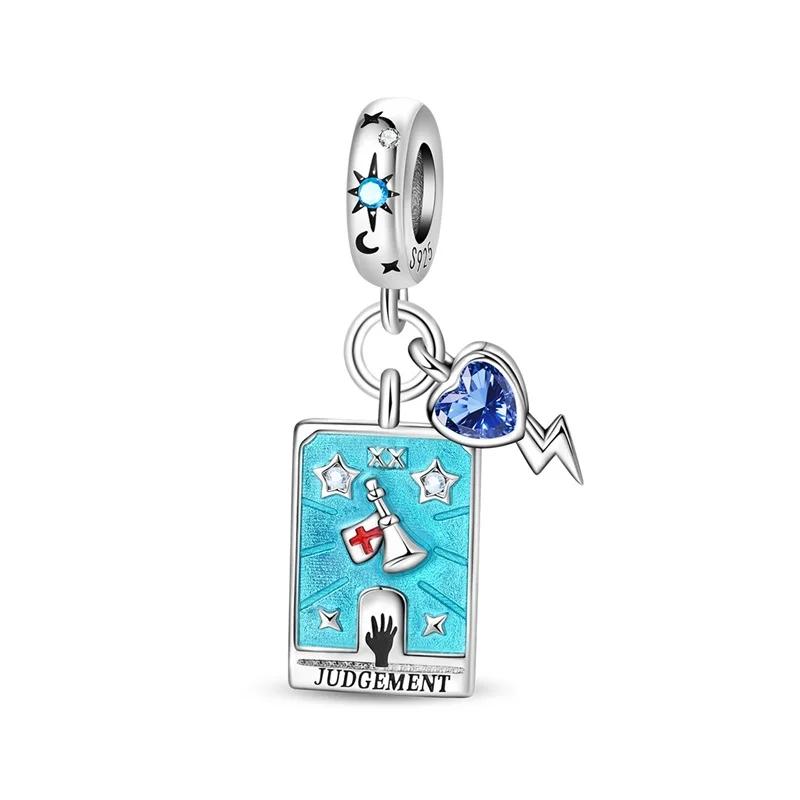 Carte Tarocchi Originali in Rame Morte Dio Posizione Eretta Charms Perline Adatte per Collane Braccialetti Regali Fai da Te Gioielli Raffinati