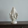 Yangyizhi Gothic Ghost Statue, Resin White Figurine, Spooky Halloween Decoration with Flowing Robe And Base for Mantel, Shelf, Desk, Party Decor