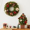 Mini Christmas Tree Wreath and Garland Set, Small Artificial Desk Tree Bundle for Tabletop Holiday Décor