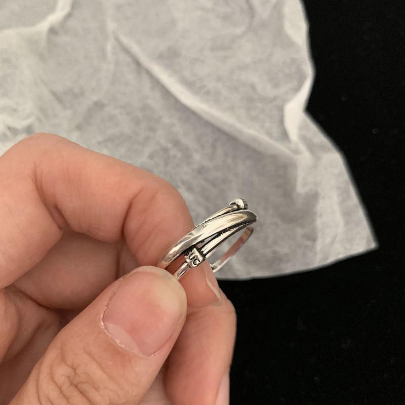 

Кольцо с открытым пальцем в стиле потертый шик , изготовленное из серебра 925 пробы для элегантной моды, минимализм