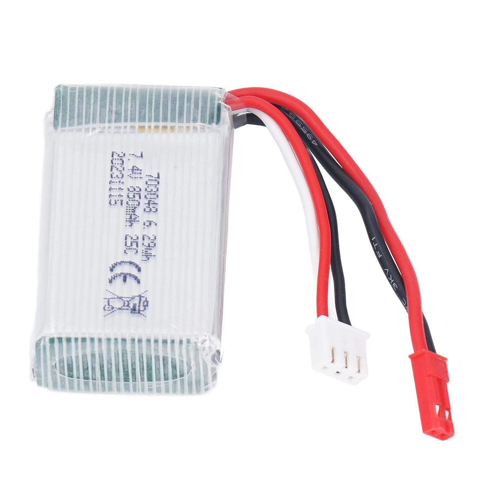 

7.4V 850mAh Lithium Battery with JST Red Plug Replacement 703048 Lithium Battery for WLtoys V912