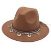 Flowing Beads Imitation Gemstone Tibetan Style Top Hat Jazz Dance Men'S And Women'S Big Eaves Hat