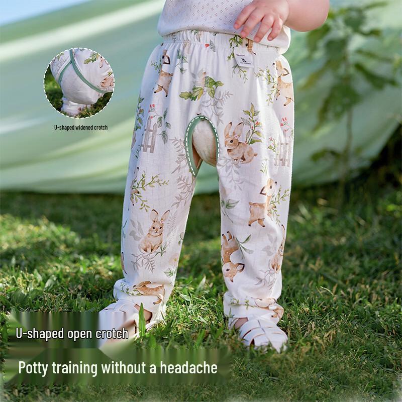 OUYUN Kids Summer Open-Crotch Pants