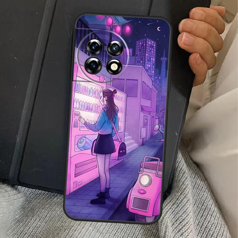 JDM Vaporwave Glitch Anime Case For OnePlus 15 13 12 11 13R 13T 10T 10R 12R OnePlus Nord 5 CE 2 3 4 Lite N20 N30 Cover