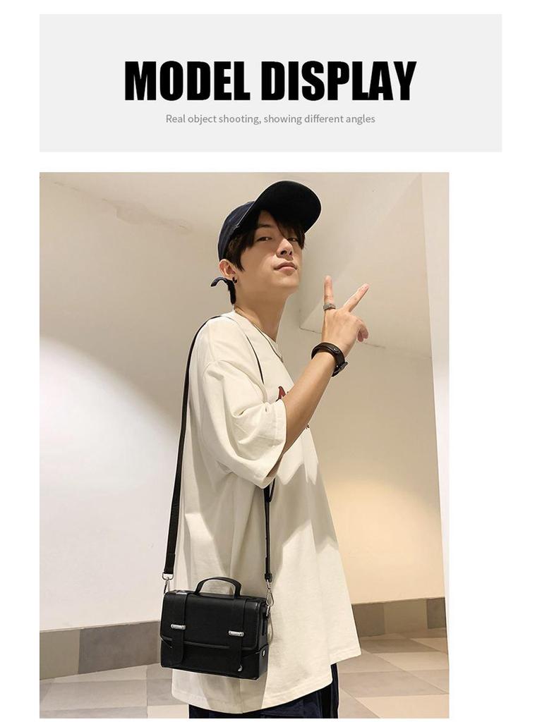 Men's Trendy Crossbody Bag - Stylish Japanese & Korean Inspired Small Square Messenger Bag