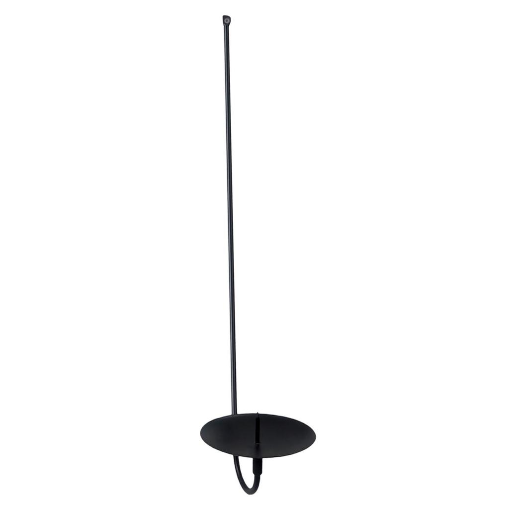 Black Wall Sconce Candle Holder for Romantic Dinner Sturdy , Black 43cm Long