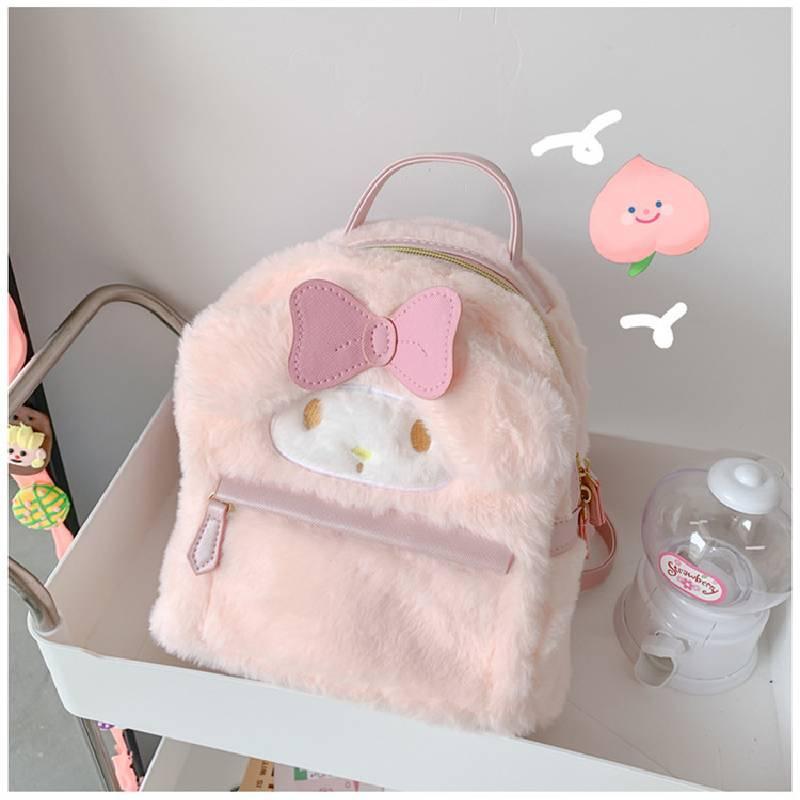 Cute Japanese Style Lolita Rabbit Plush Backpack For Kids