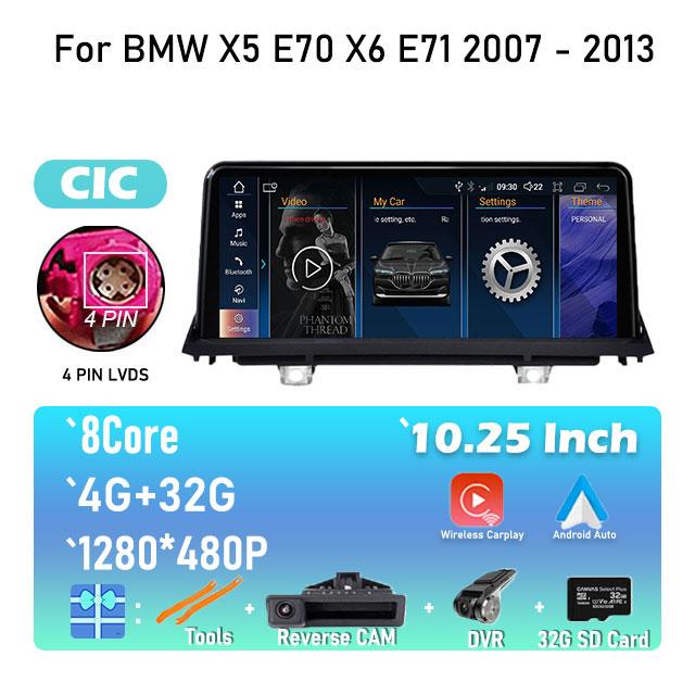 Android 14 For BMW X5 E70 X6 E71 2007 - 2013 Original CCC or CIC System Car Radio Stereo Video Player GPS Navigation Multimedia