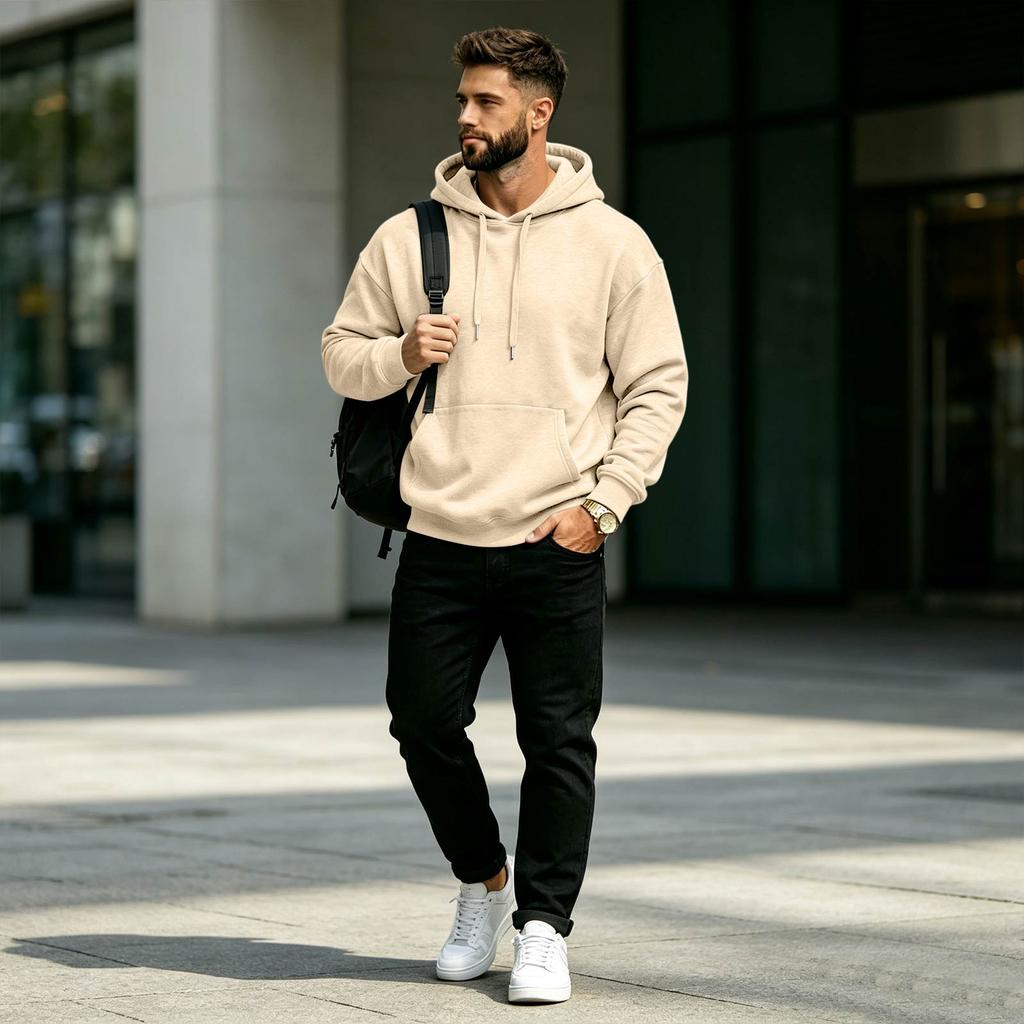 Herren Kapuzenpullover Langarm Lässig Pullover