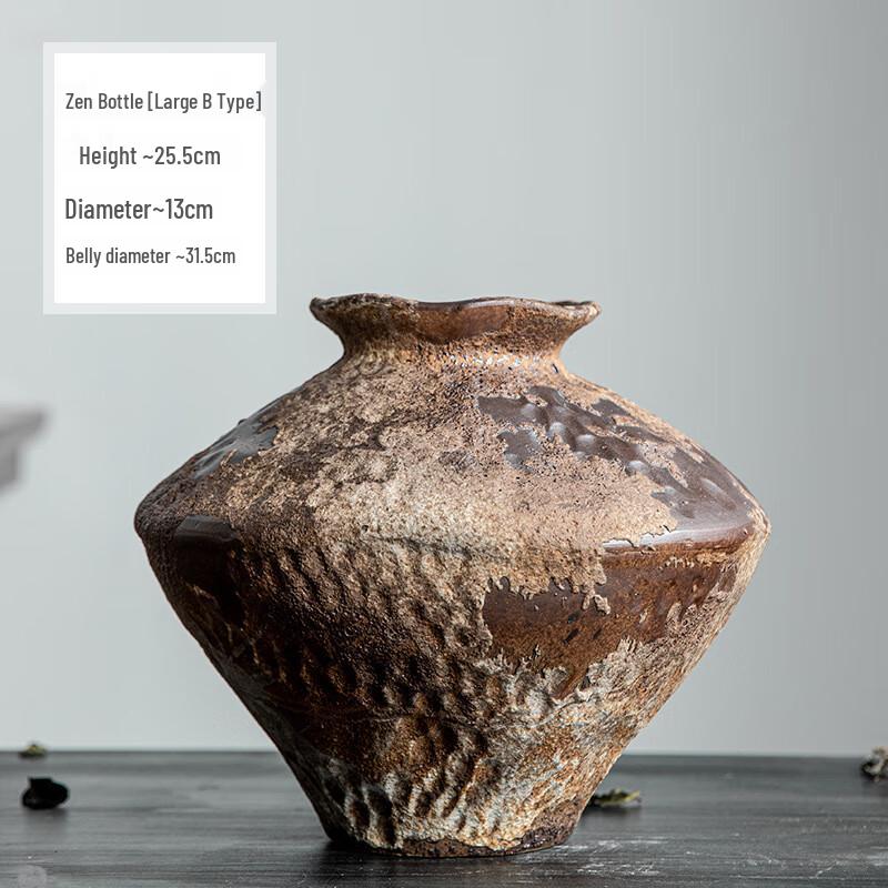 Jingdezhen Zen Handmade Coarse Pottery Flower Vase