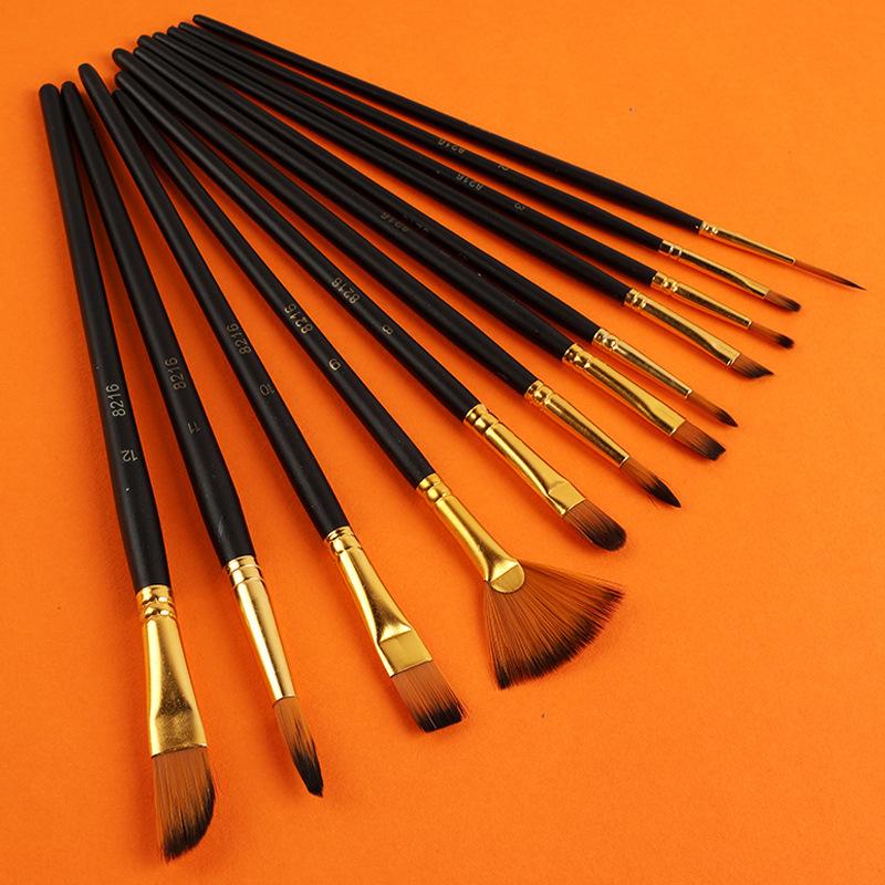 

12 Pieces of Art Oil Brush Set Nylon Material Artist Special Acrylic Painting Watercolor Pen