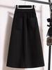 Damen High-Waist Samt A-Linien Midikleid - Figurschmeichelnd, Schlankmachend, Herbst/Winter Stil mit Schlitz
