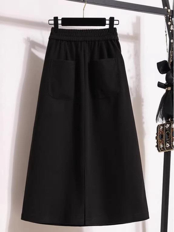 Damen High-Waist Samt A-Linien Midikleid - Figurschmeichelnd, Schlankmachend, Herbst/Winter Stil mit Schlitz