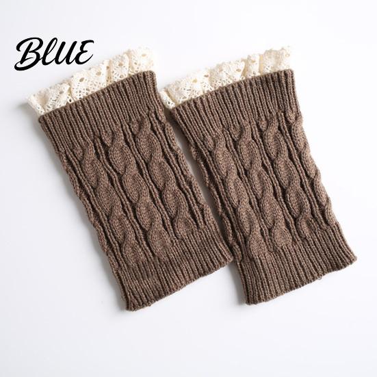 Calf Covers for Winter Socks Trim Knitted Pair Lace Boots 1 Thick Keep Warm Over-the-Knee