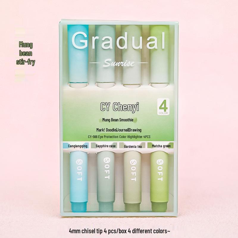Gradient Fluorescent Pen Set: Student Art & Note Highlighter Pens with Eye Protection