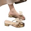 Fashion 2025 Fashion Ladies Shoes Peep Toe Women's Slippers Summer Outdoor Dress Plus Size Butterfly Decoration Best Seller High Heels