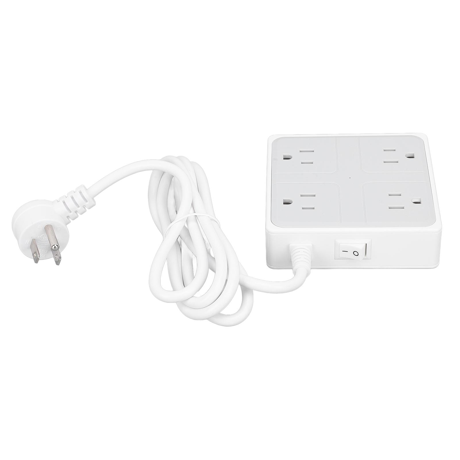 

Подовжувач з плоским штекером 1250 Вт 4 розетки 3 USB-порти Настільна зарядна станція з подовжувачем 5 футів US Plug