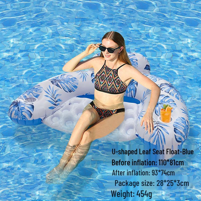 Foldable Striped Inflatable Pool Float Hammock Recliner