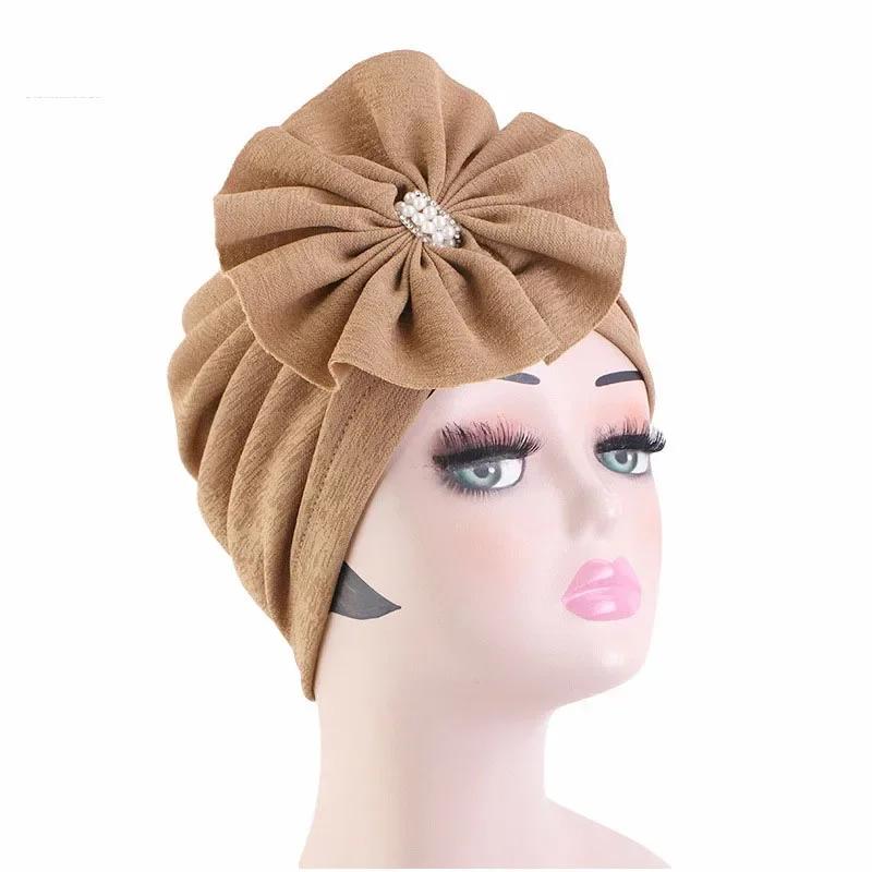 Bowknot Turban Indian Women Muslim Hijab Stretch Chemo Cap Cancer Hat Hair Loss Cover Head Scarf Wrap Beanies Bonnet Headwear