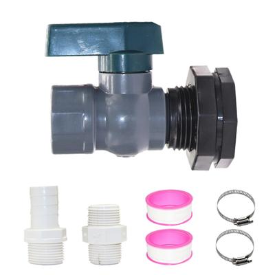 PVC Rain Barrel Diverter Kit, 3/4 Inch Rain Barrel Valve, Rain Barrel Spigot Kit with Bulkhead Fitting Leak-Proof Adapter 3/4