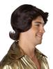 California Costumes 70s Men's Feather-Style Costume Wig, Dark Brown, One Size, 7125-125